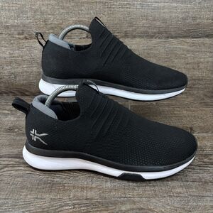 Kuru Atom Slip-On Shoes Men's 8 M Jet Black Slate Gray Sneakers Walking Running